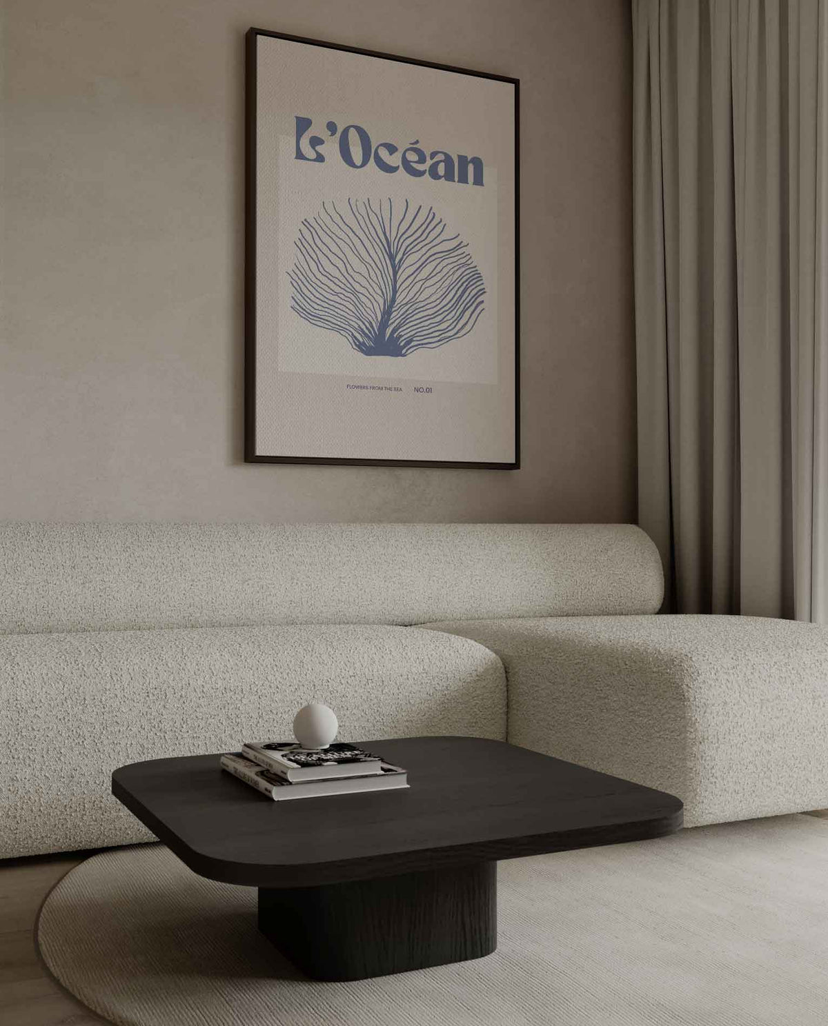 L'Océan: Bloemen uit de Zee – dibond kunstwerk als wanddecoratie