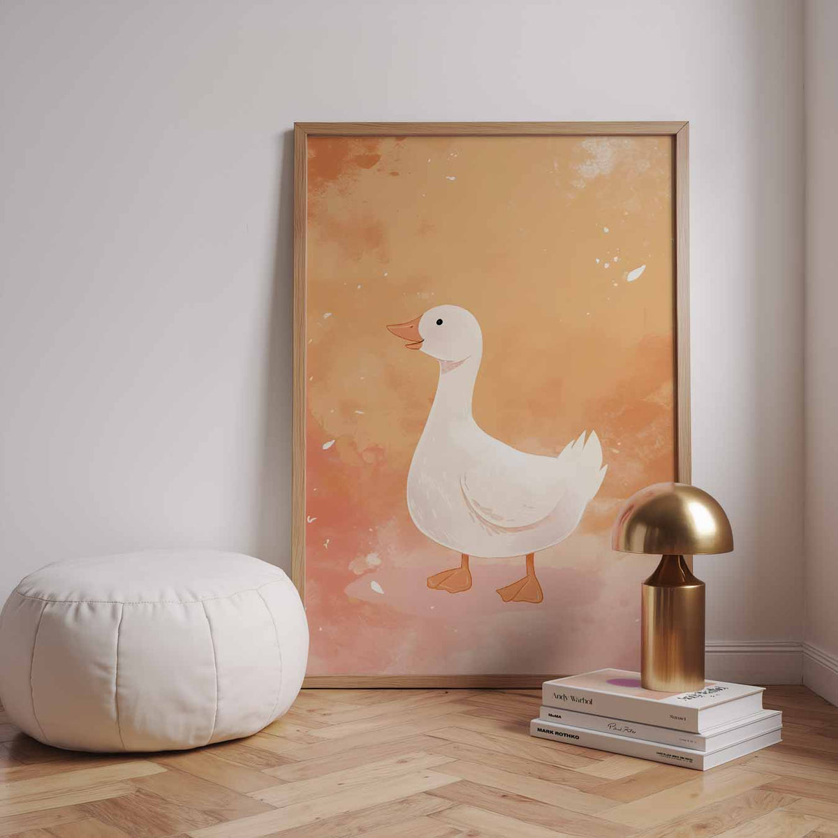 Vrolijke Gans Kunstposter – speelse wandkunst als portret kinderposter