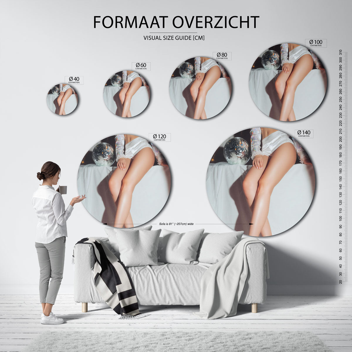 Abstracte – ronde muurdecoratie met kleur en vorm