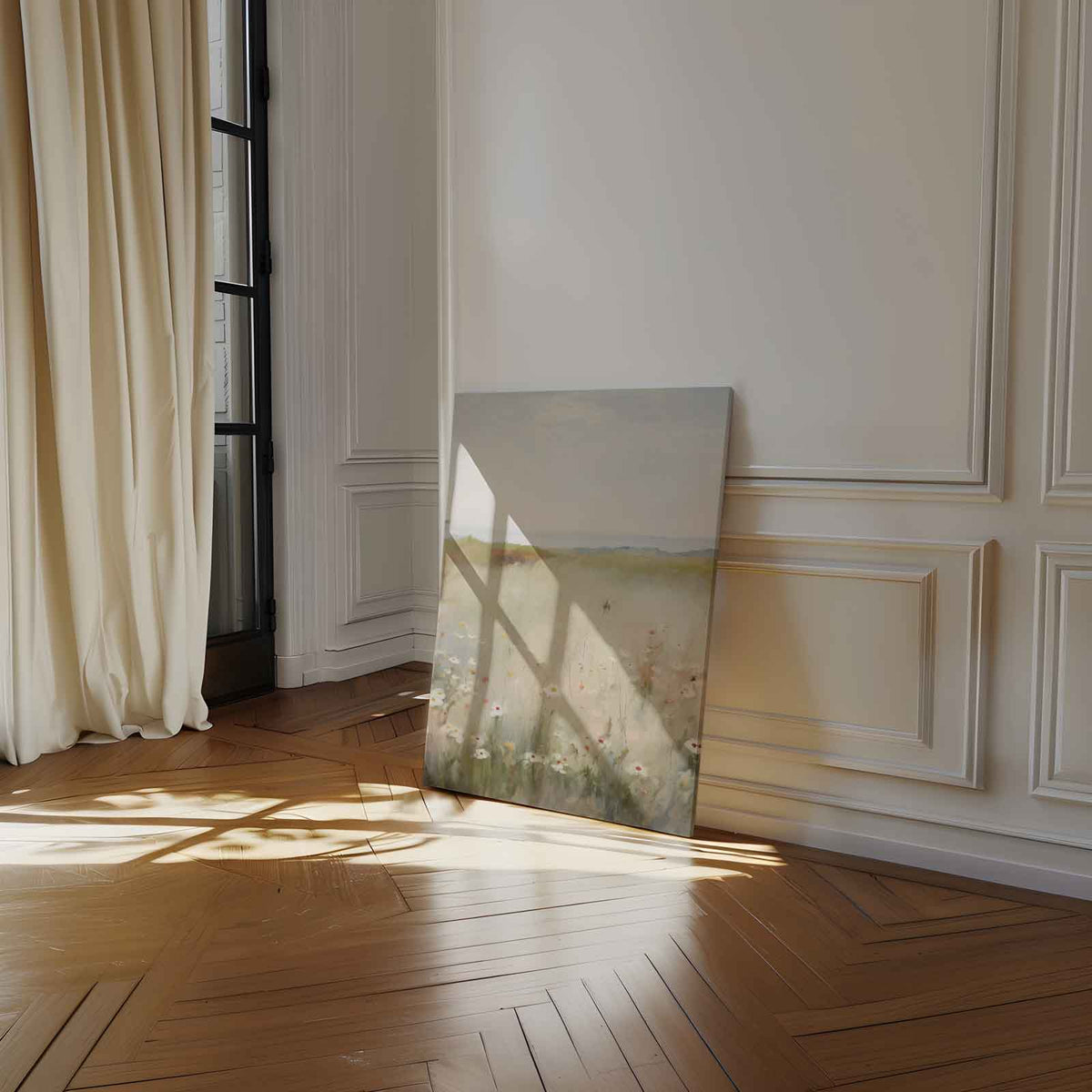 Zomerweelde in Bloei – canvas wanddecoratie in portret formaat