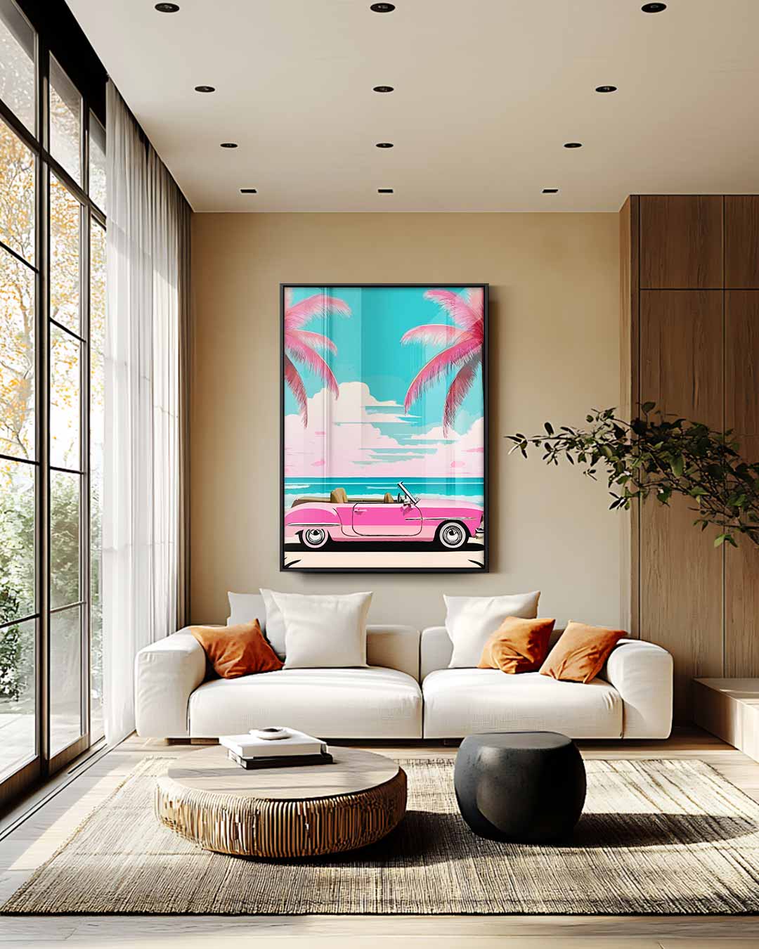 Retro Stranddagen – staand kunstwerk voor modern interieur