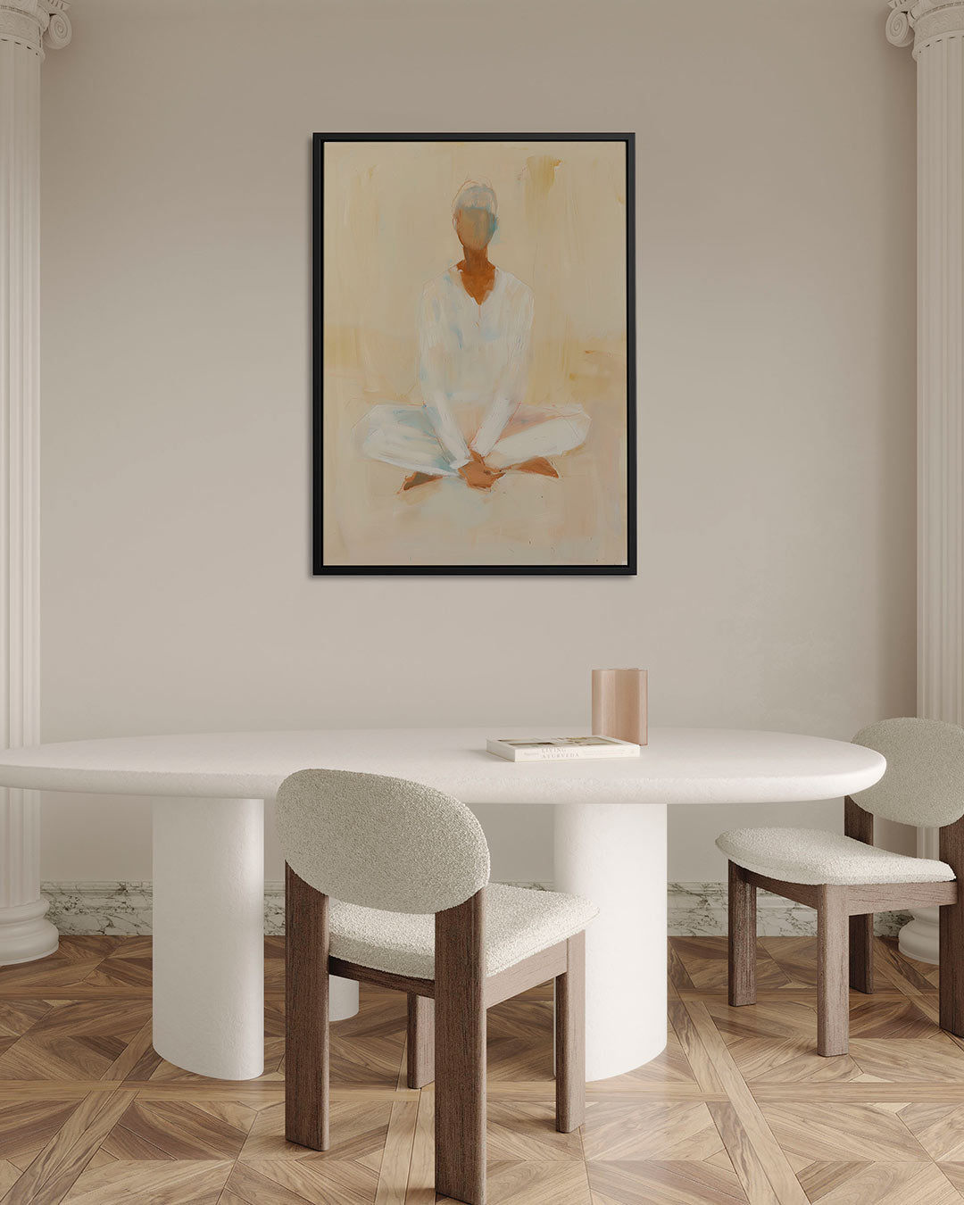 Zittende figuur in rust – staand wanddecoratie kunstwerk