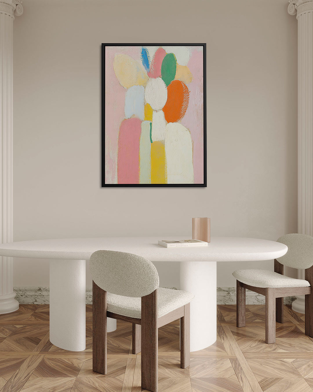 Kleurrijke vormen – staand wanddecoratie kunstwerk