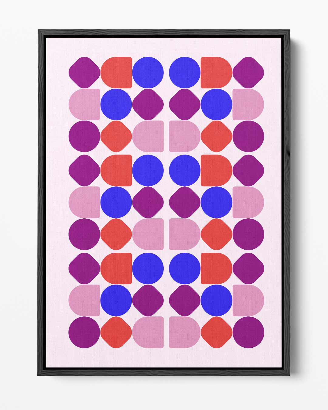 Kleurrijke Geometrische Compositie – portret kunstwerk als wanddecoratie
