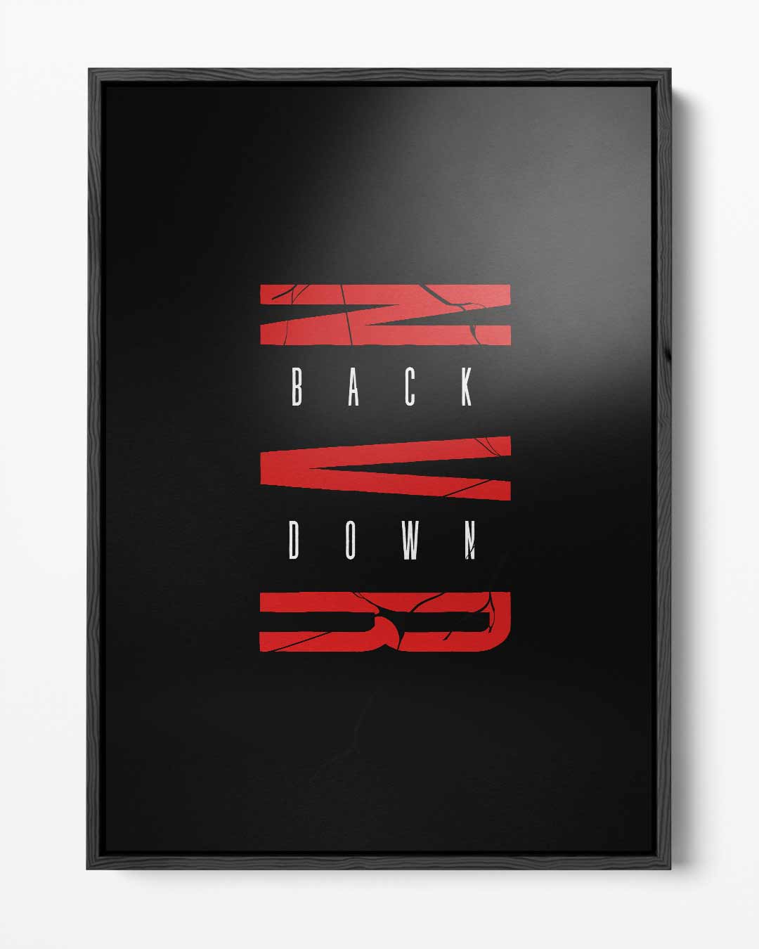 Never Back Down – portret kunstwerk als wanddecoratie