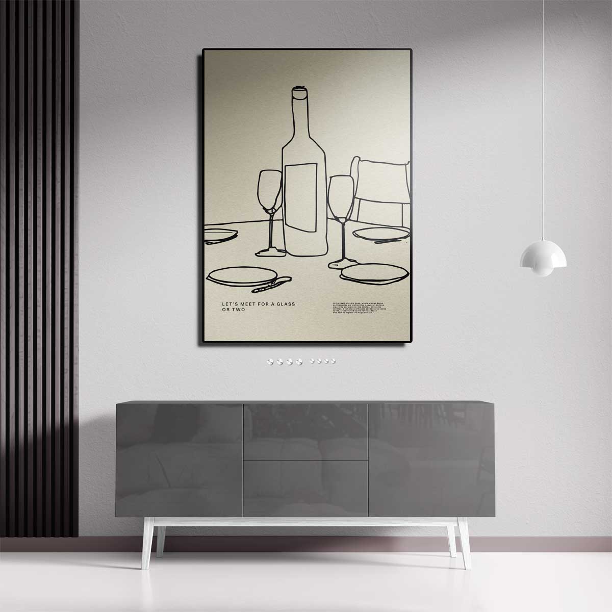 Gezellig aan tafel – staande wandkunst voor woonkamer of interieur