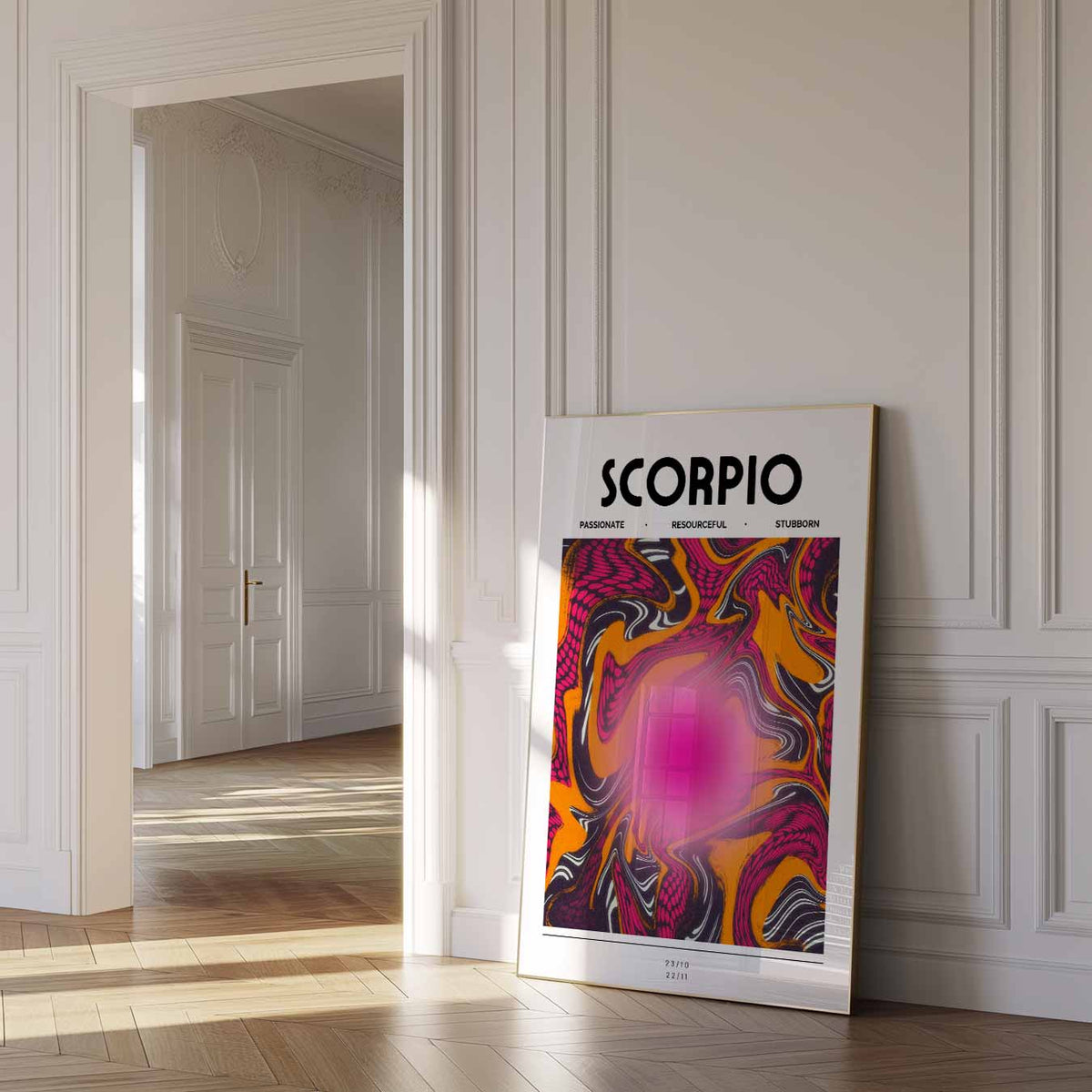 Scorpio Abstracte – mindful poster in staand formaat