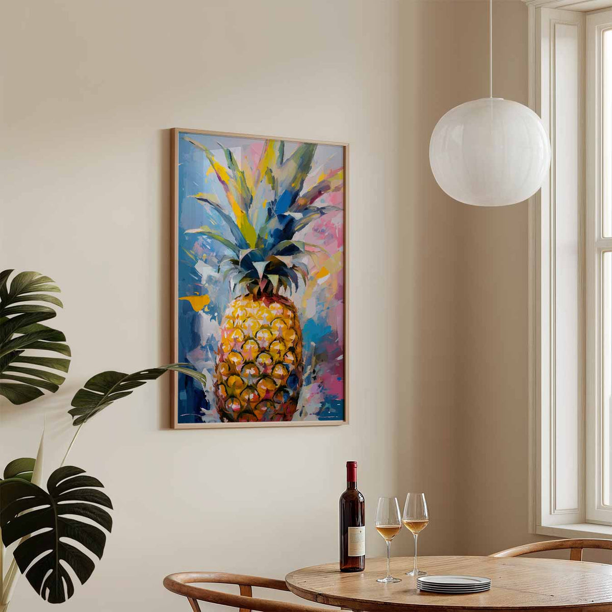 Ananas Kleurenexplosie – keukenposter in staand formaat