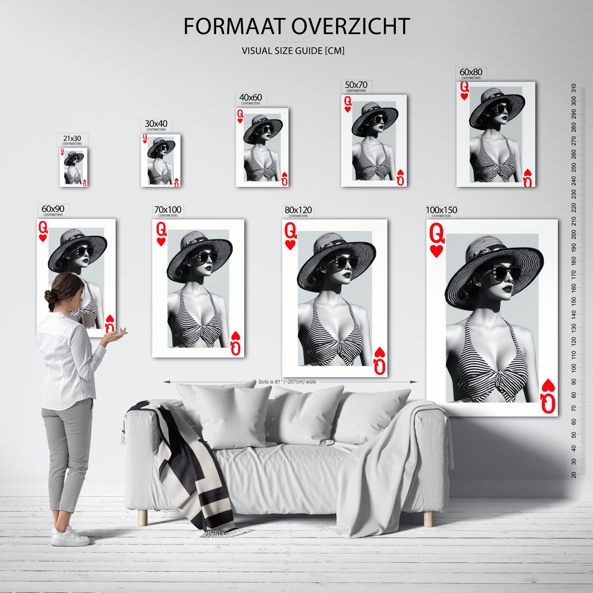 Vrouw met hoed – staande muurposter in Pop Art stijl