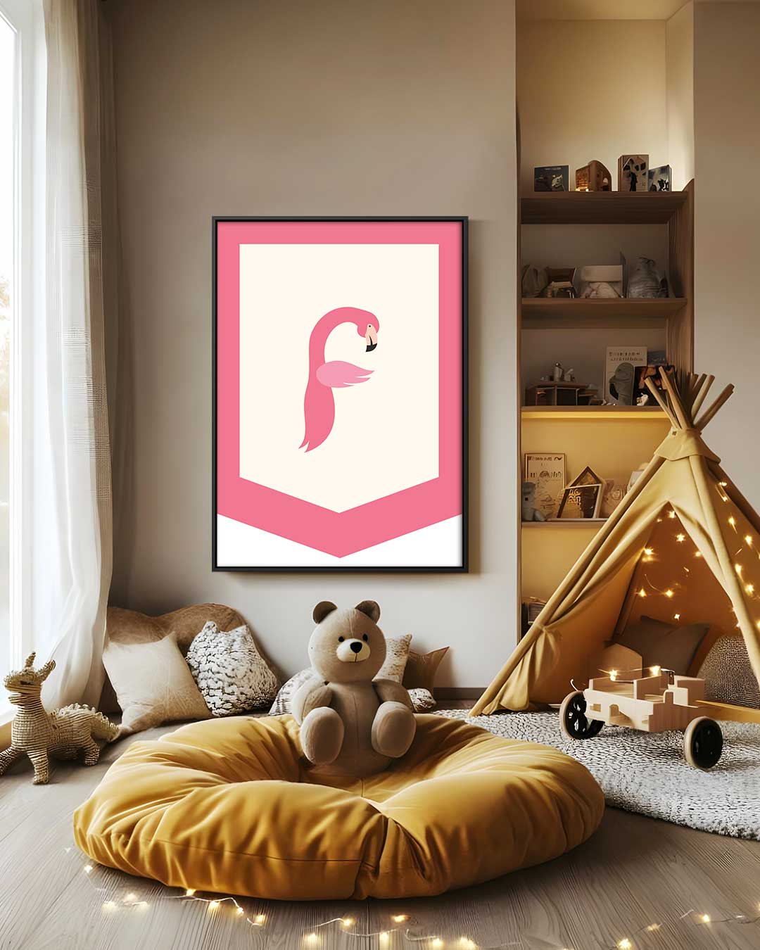 Flamingo Elegantie – staand kunstwerk voor modern interieur
