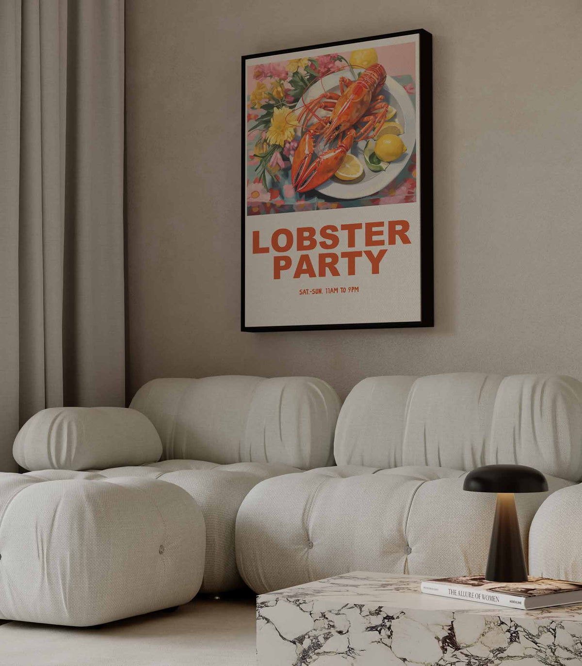 Lobster Party Poster – portret wandkunst van WallArtistic