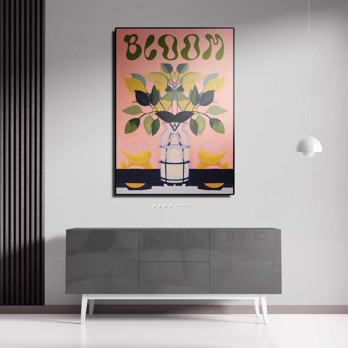 Bloemrijke Reflectie – canvas kunstwerk als wanddecoratie