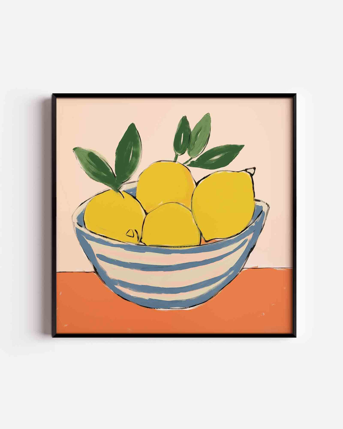 Citroenen in schaal – keuken vierkante poster als wanddecoratie