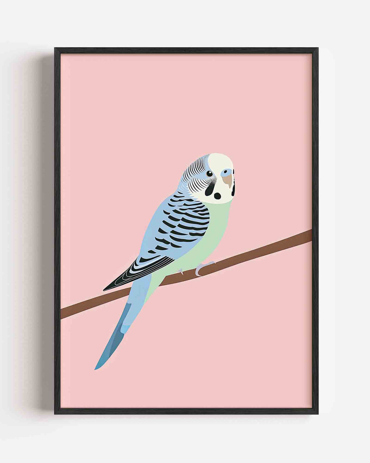 Parkiet op tak – dieren portret poster als wanddecoratie