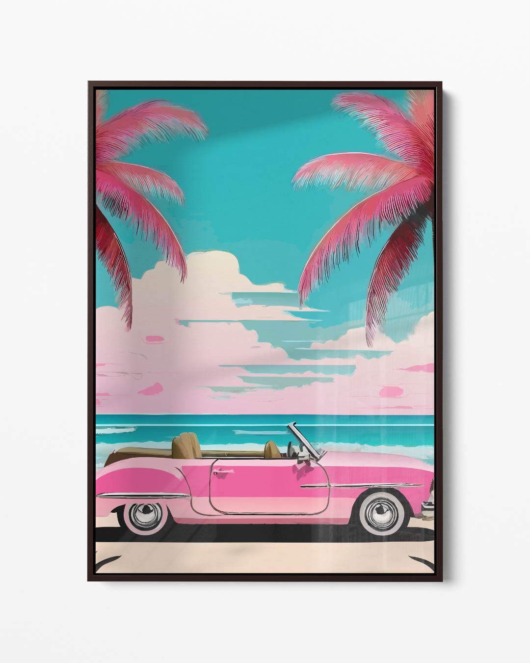 Retro Stranddagen – portret kunstwerk als wanddecoratie