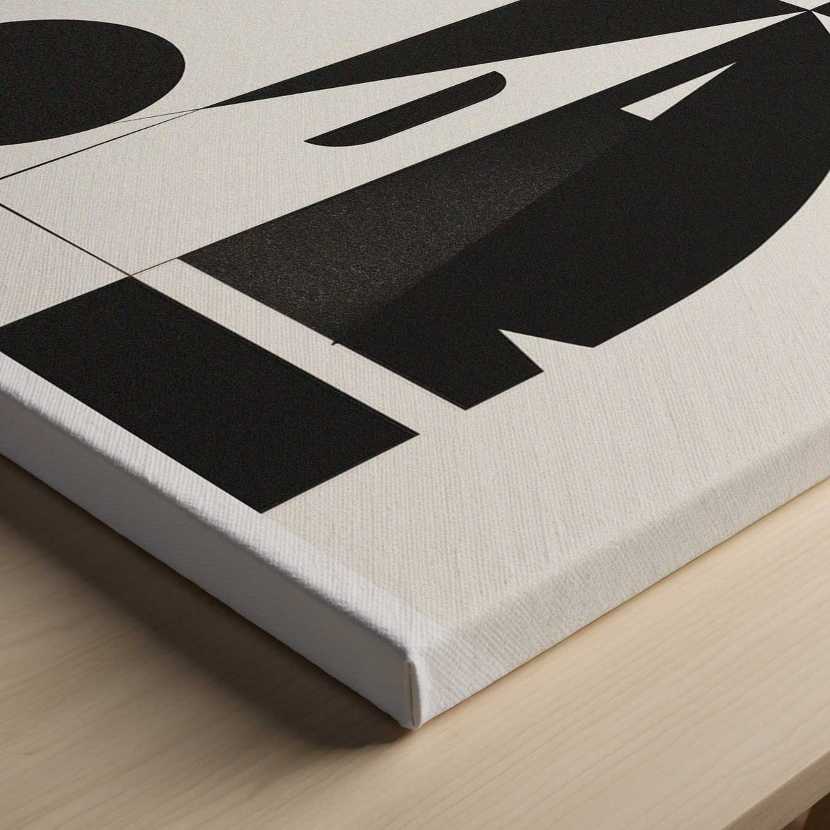 Geometrische Harmonie in Zwart en Wit – canvas kunstwerk als wanddecoratie
