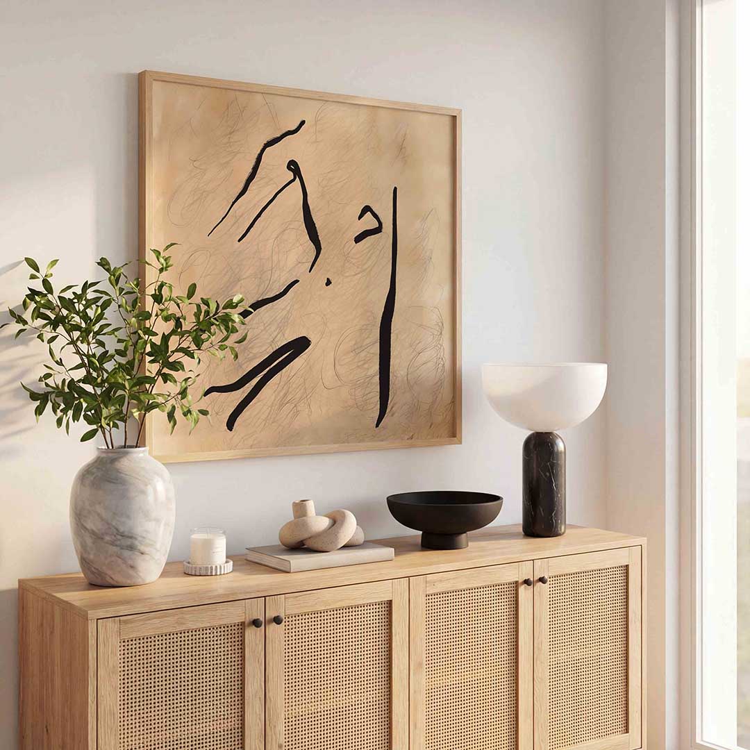 Abstracte lijnen – kleurrijke poster in vierkant formaat