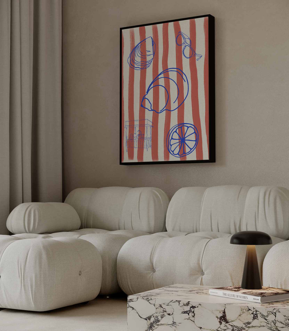 Zomerstrepen en Strandvibes – canvas wanddecoratie in portret formaat