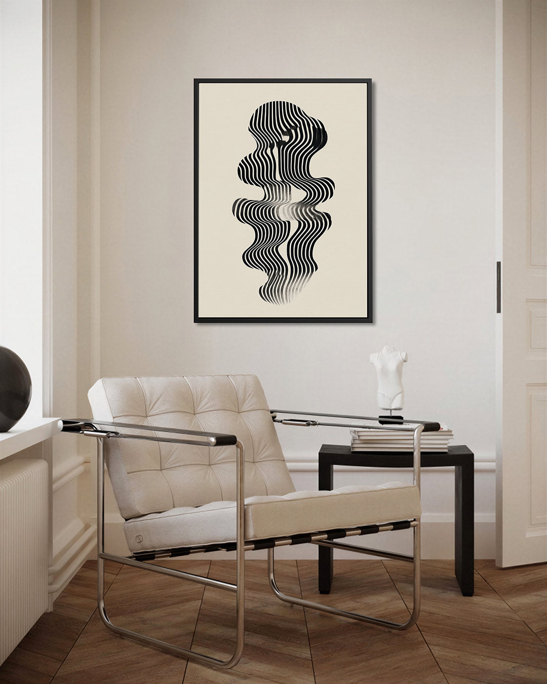 Golvende lijnen – kunstwerk als stijlvolle wanddecoratie