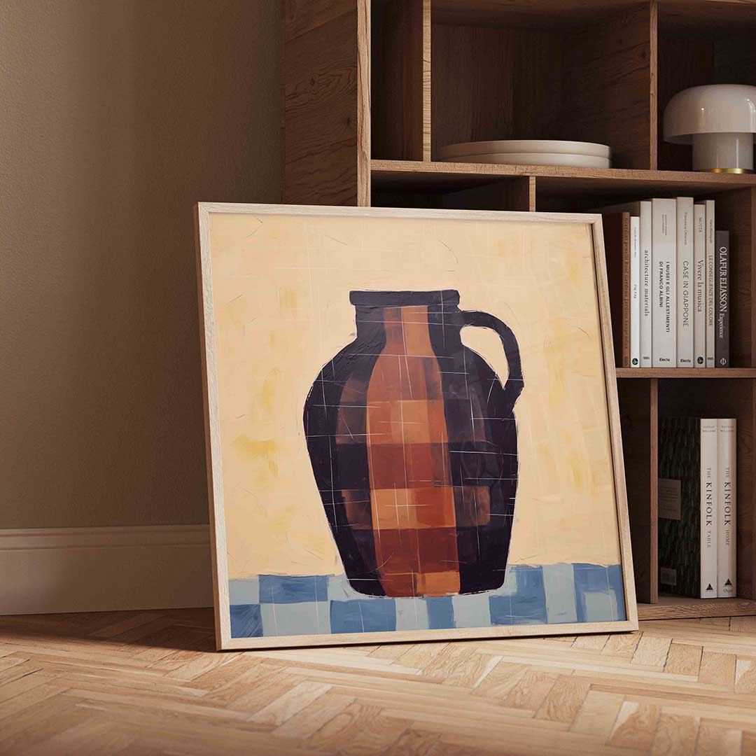 Rustieke vaas – moderne wandkunst met kleur en vormen als poster