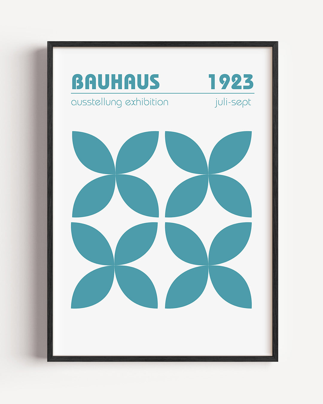 Vormritme bloemmotief – staande Bauhaus poster als wanddecoratie