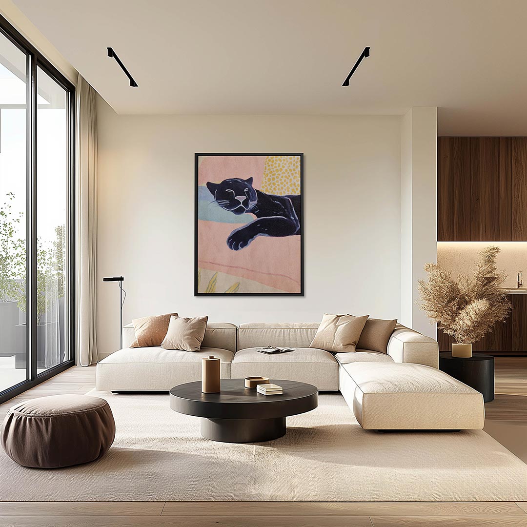 Dromerige panter – staand wanddecoratie kunstwerk