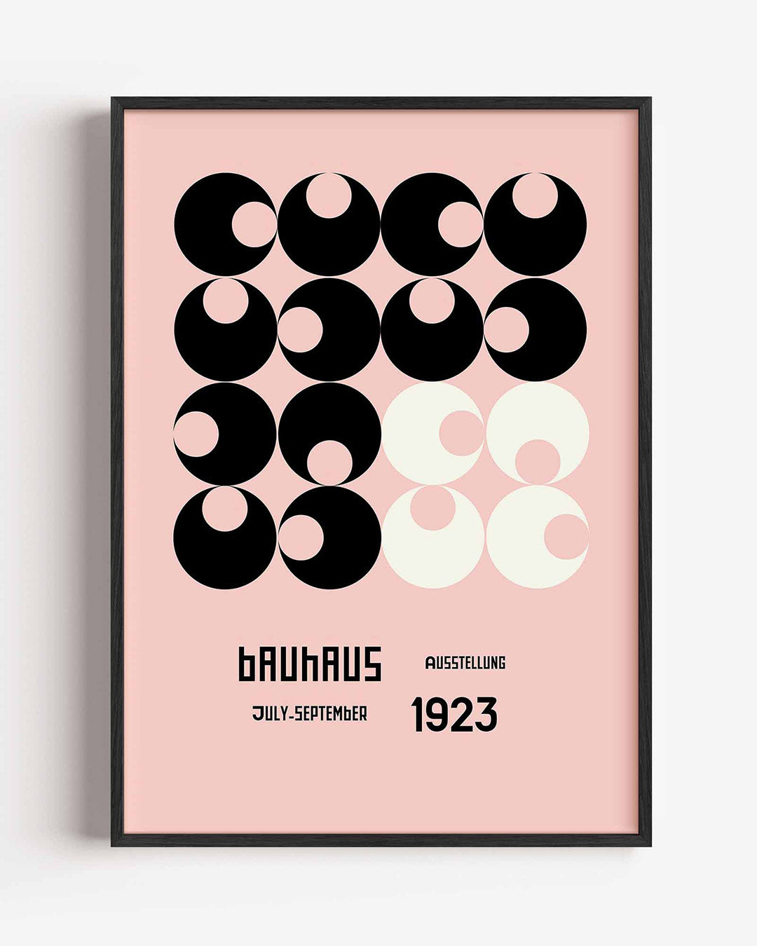 Cirkelpatroon en tekst – staande Bauhaus poster als wanddecoratie