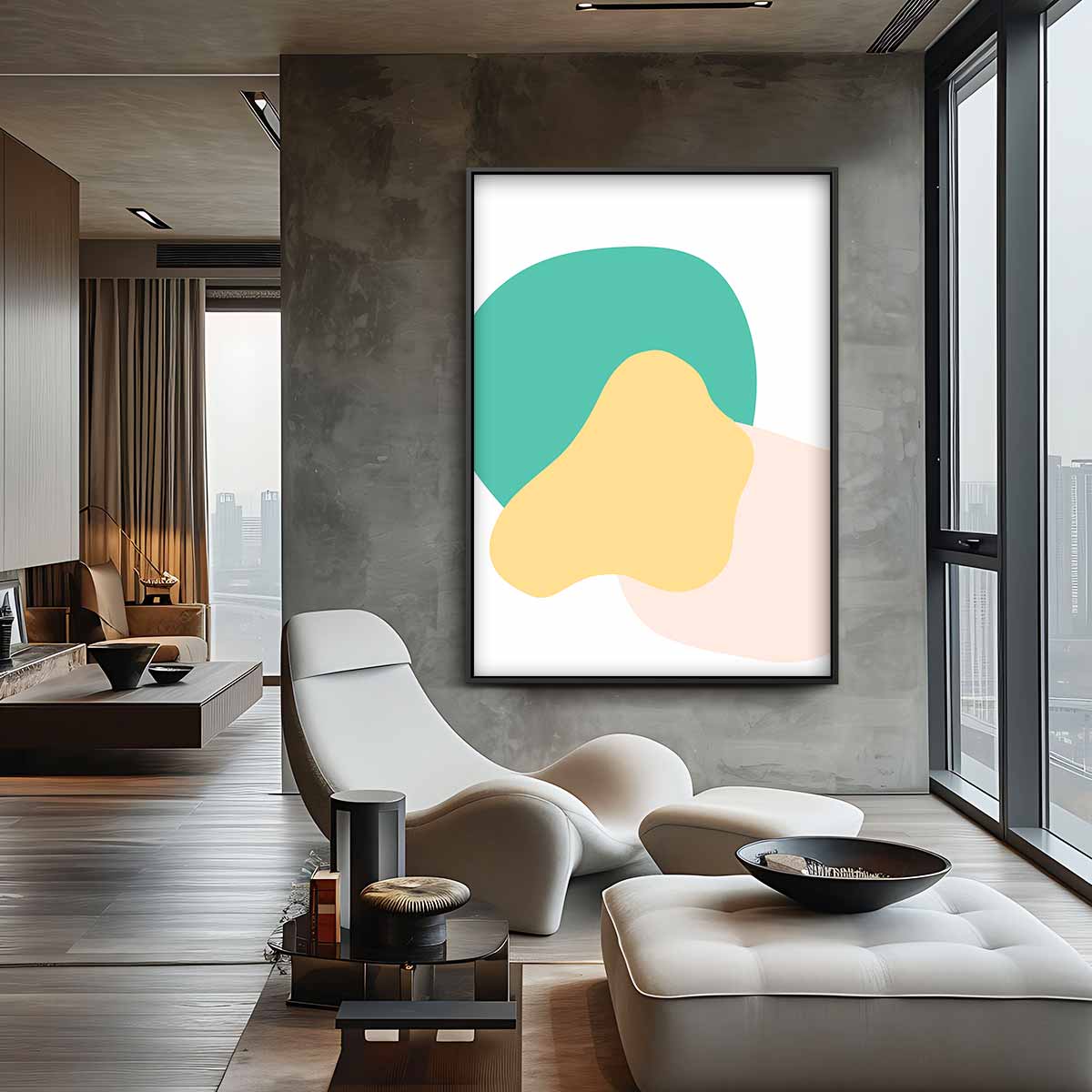 Speelse Kleuren Vormen – canvas wanddecoratie in portret formaat