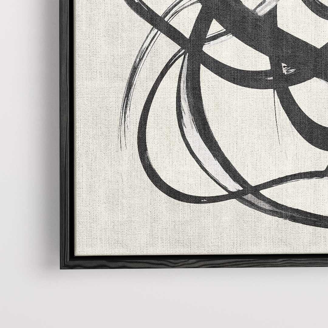 Abstracte Zwarte Lijnen – dibond kunstwerk als wanddecoratie