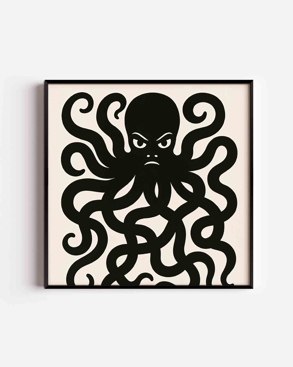 Octopus met krullende tentakels – Pop Art vierkante poster als wanddecoratie