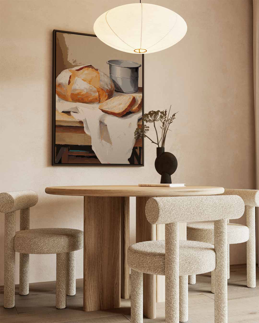Rustiek Brood Stilleven – canvas wanddecoratie in portret formaat