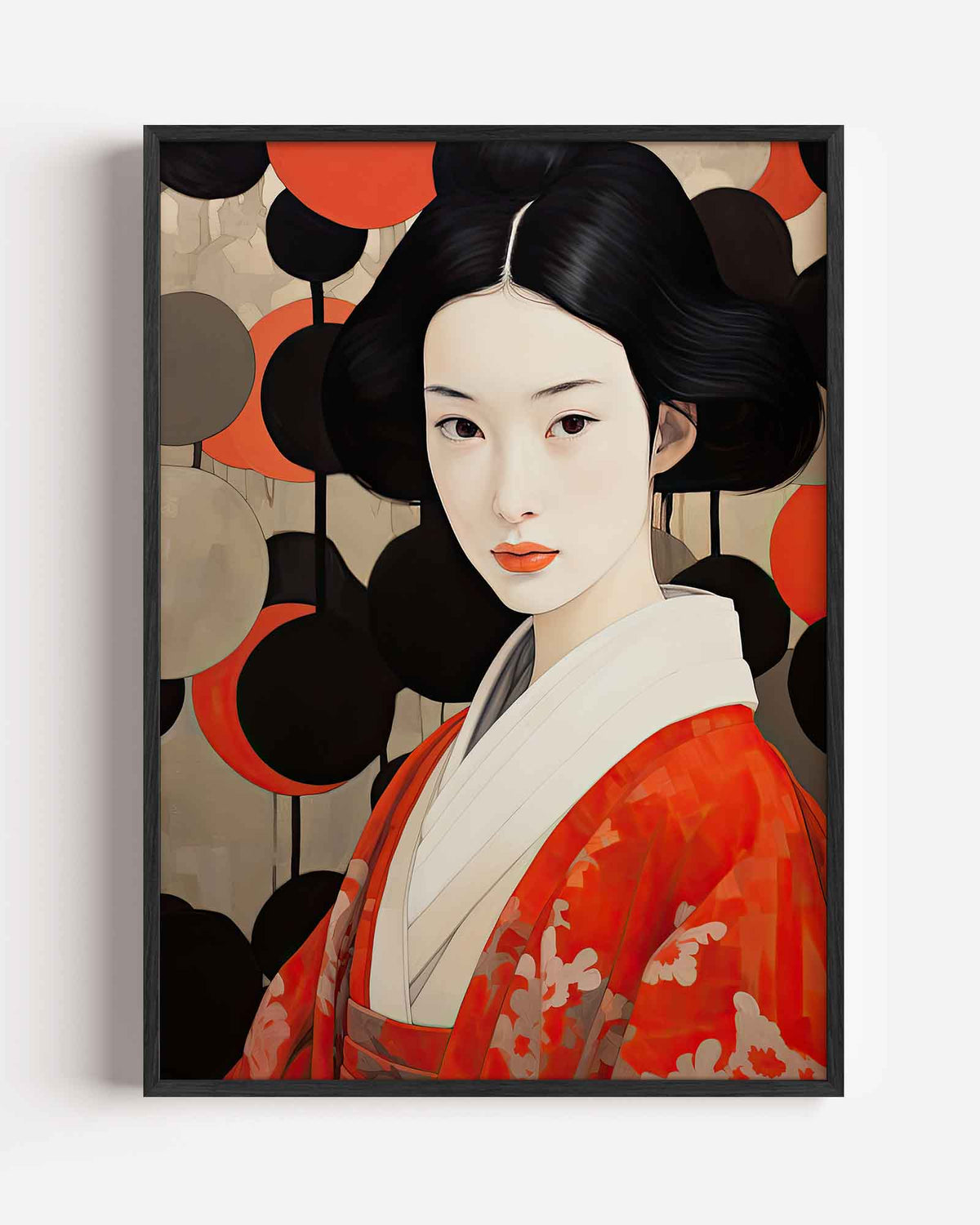 Vrouw in kimono – Aziatische portret poster als wanddecoratie