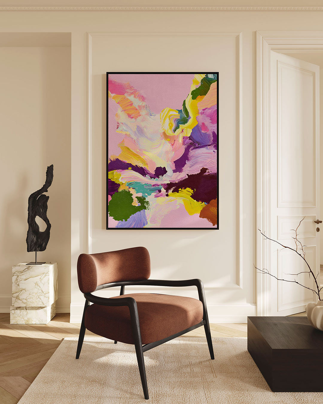 Dynamische kleurenexplosie – Dynamische – staande wanddecoratie