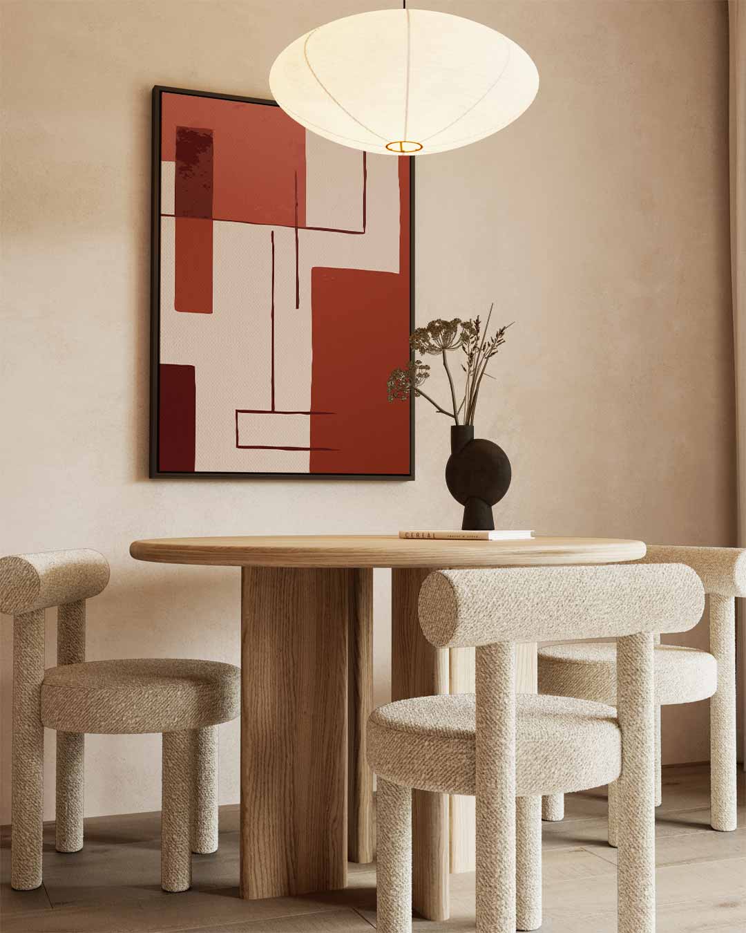 Abstracte Moderne Compositie – kunstwerk met zwarte baklijst