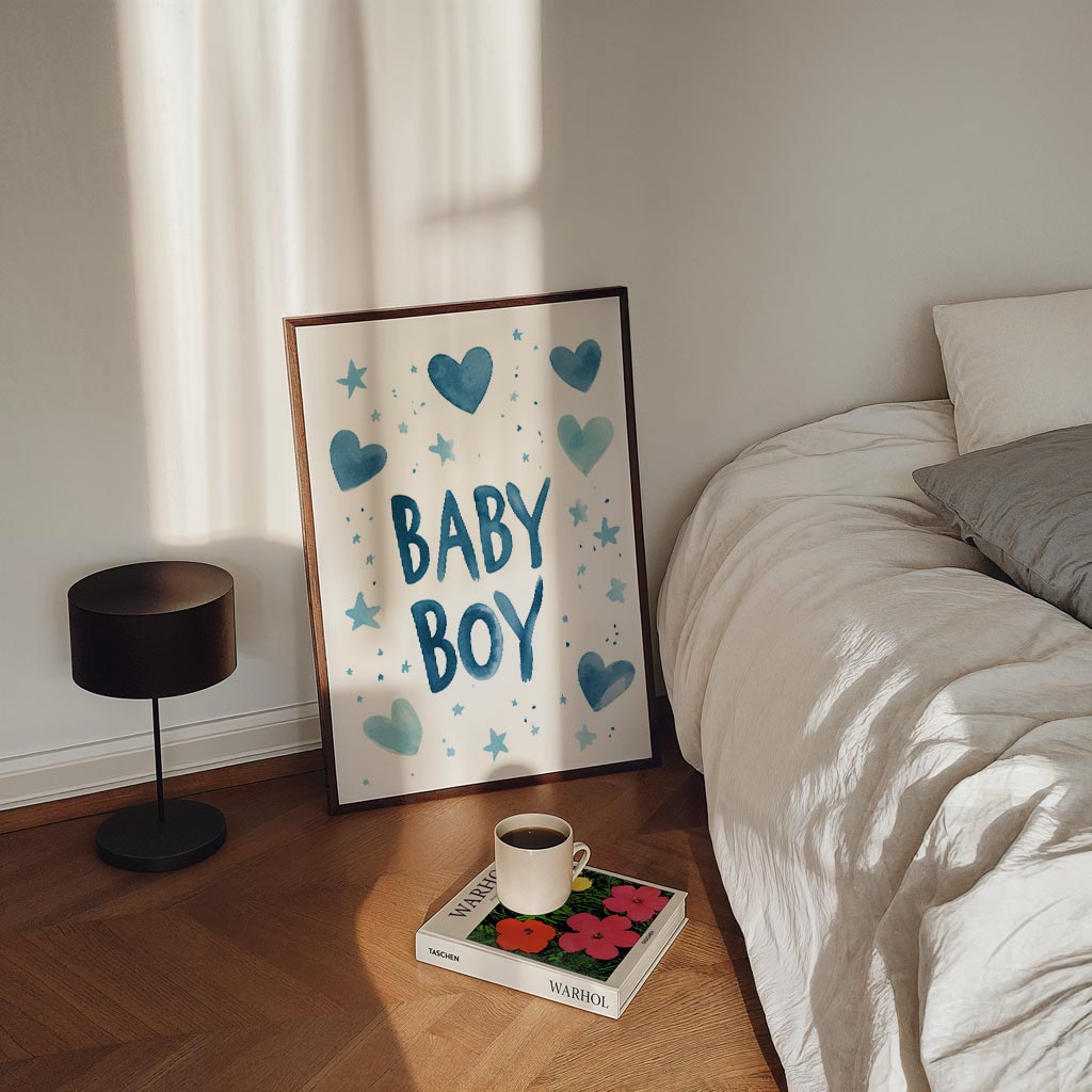 Liefdevolle Baby Jongen – kinderposter in staand formaat