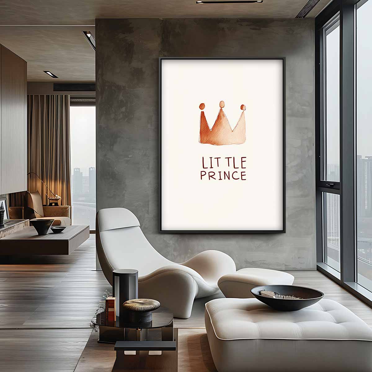 Kleine Prins Kroonposter – canvas wanddecoratie in portret formaat