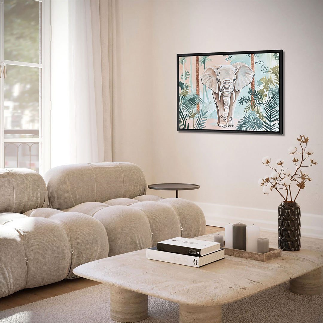 Olifant in jungle – alternatieve weergave van het kunstwerk