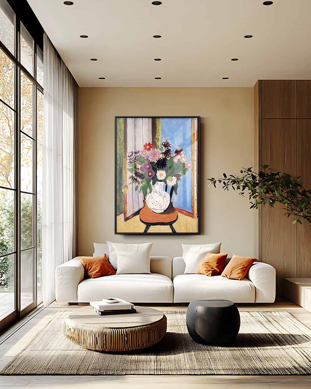 Bloemenpracht in Vaas – staand kunstwerk voor modern interieur