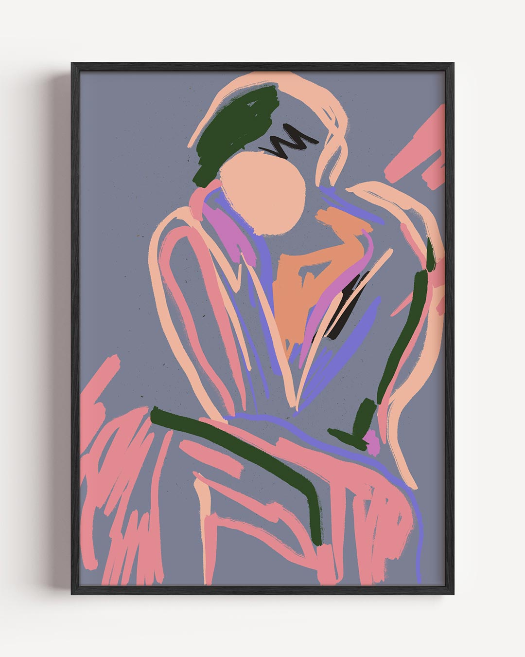 Abstracte Lijnen Expressie – vrouwelijk portret poster als wanddecoratie