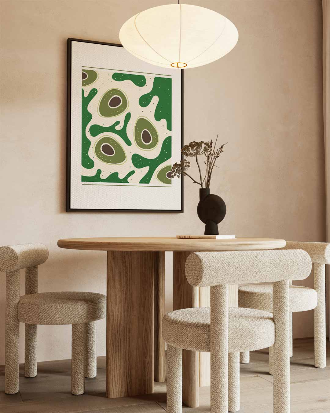 Avocado Droompatroon – canvas wanddecoratie in portret formaat