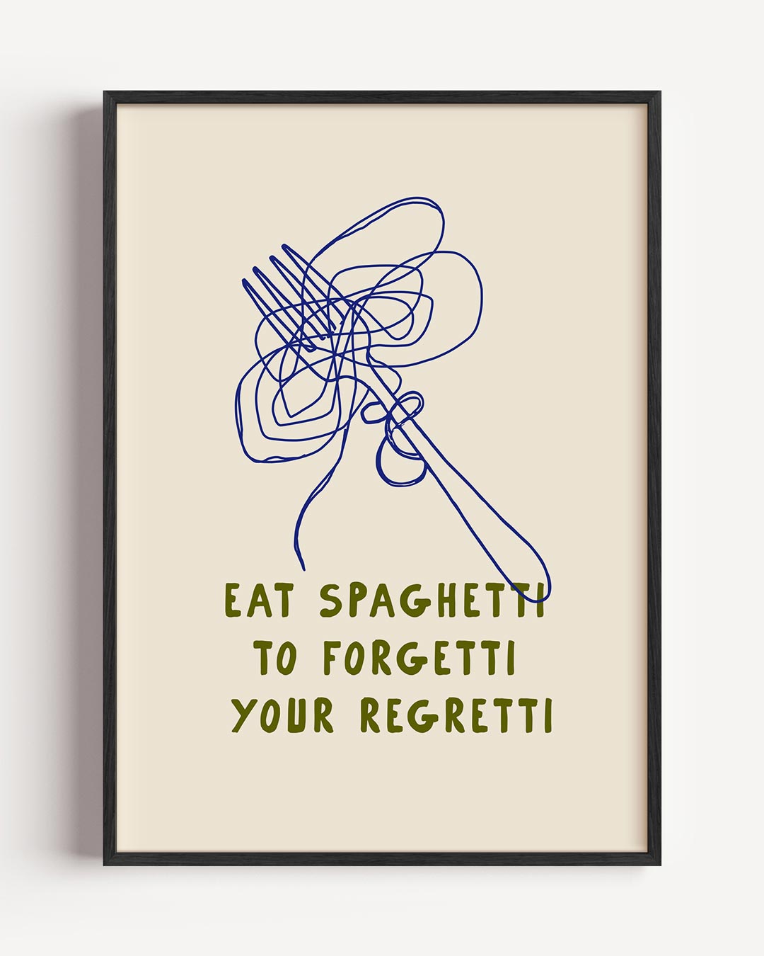 Spaghetti & Forgetti – keuken portret poster als wanddecoratie