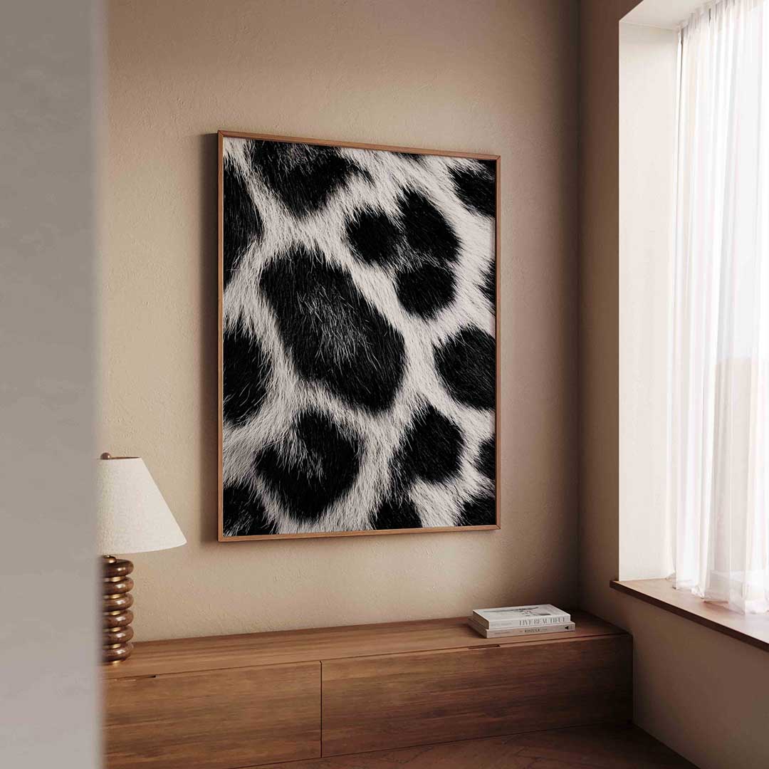 Zwart witte vacht – safari wandkunst als portret poster