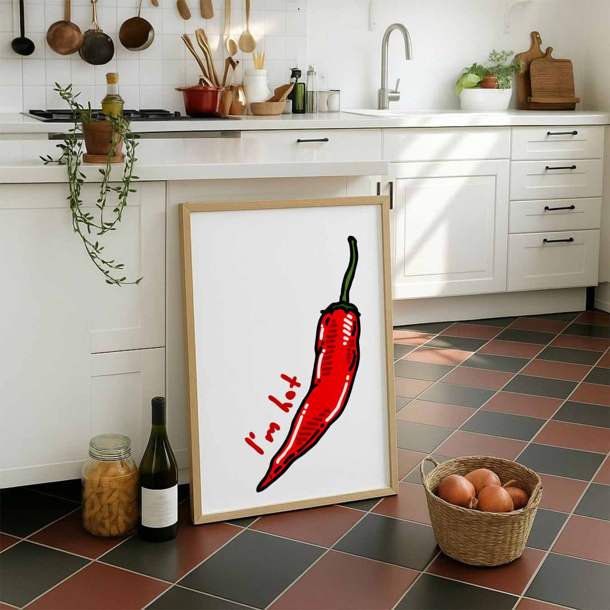 Spicy Peper – staande muurposter voor keuken of eethoek
