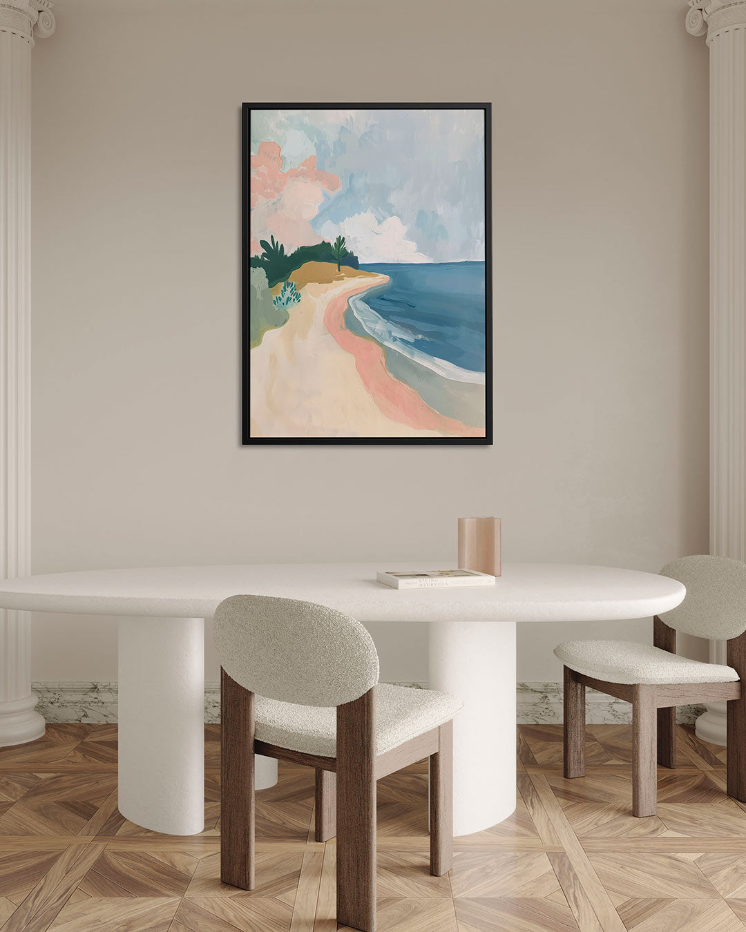 Zomerse kustlijn – staand wanddecoratie kunstwerk