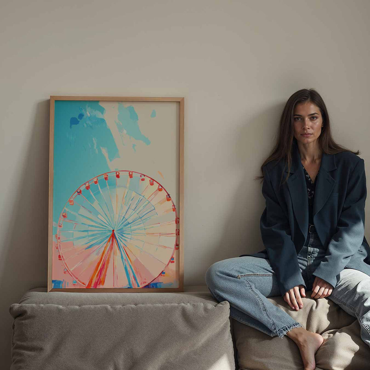 Dromerige Reuzenrad – Streetart wandkunst als portret poster