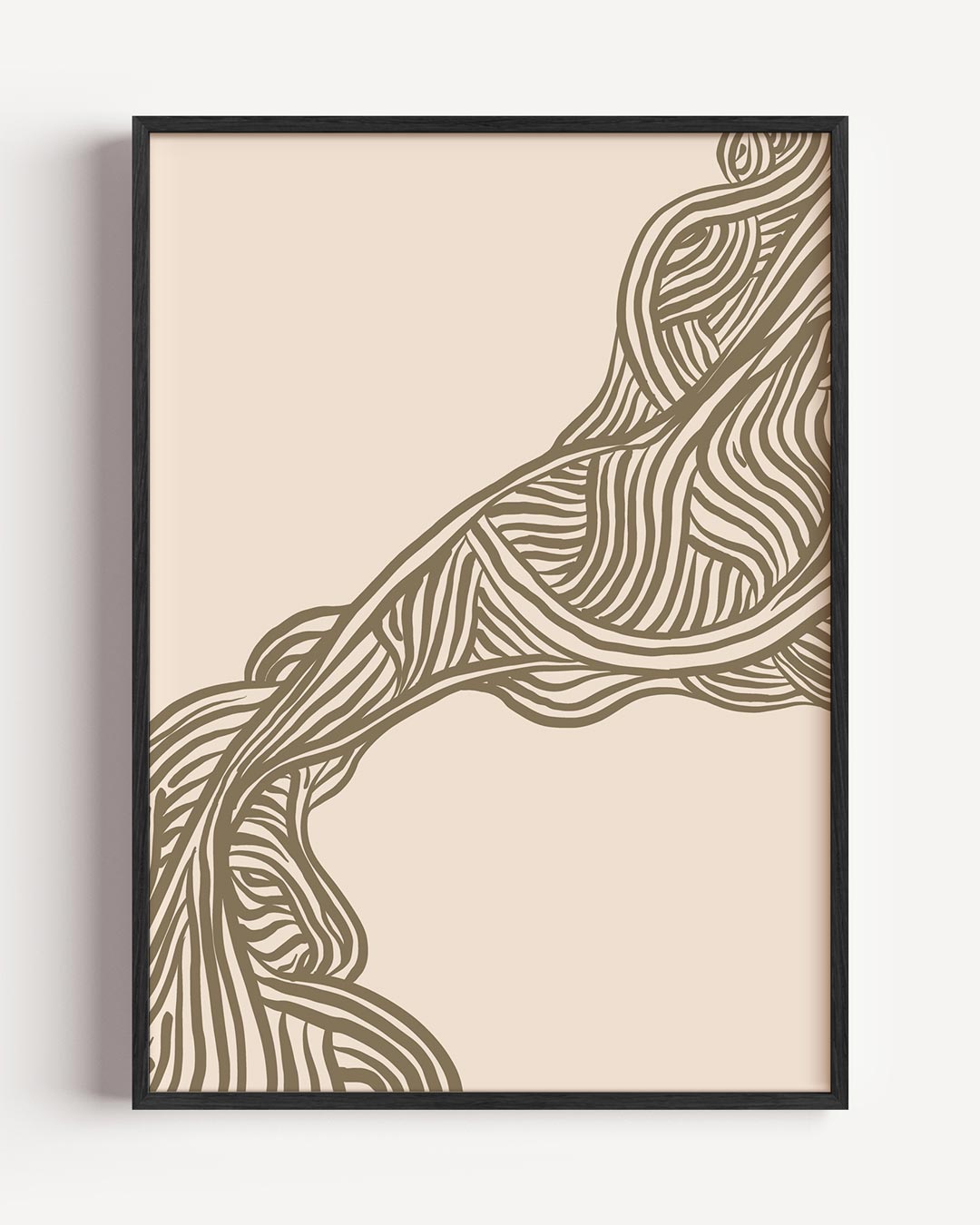 Organische Lijnen – abstracte portret poster als wanddecoratie