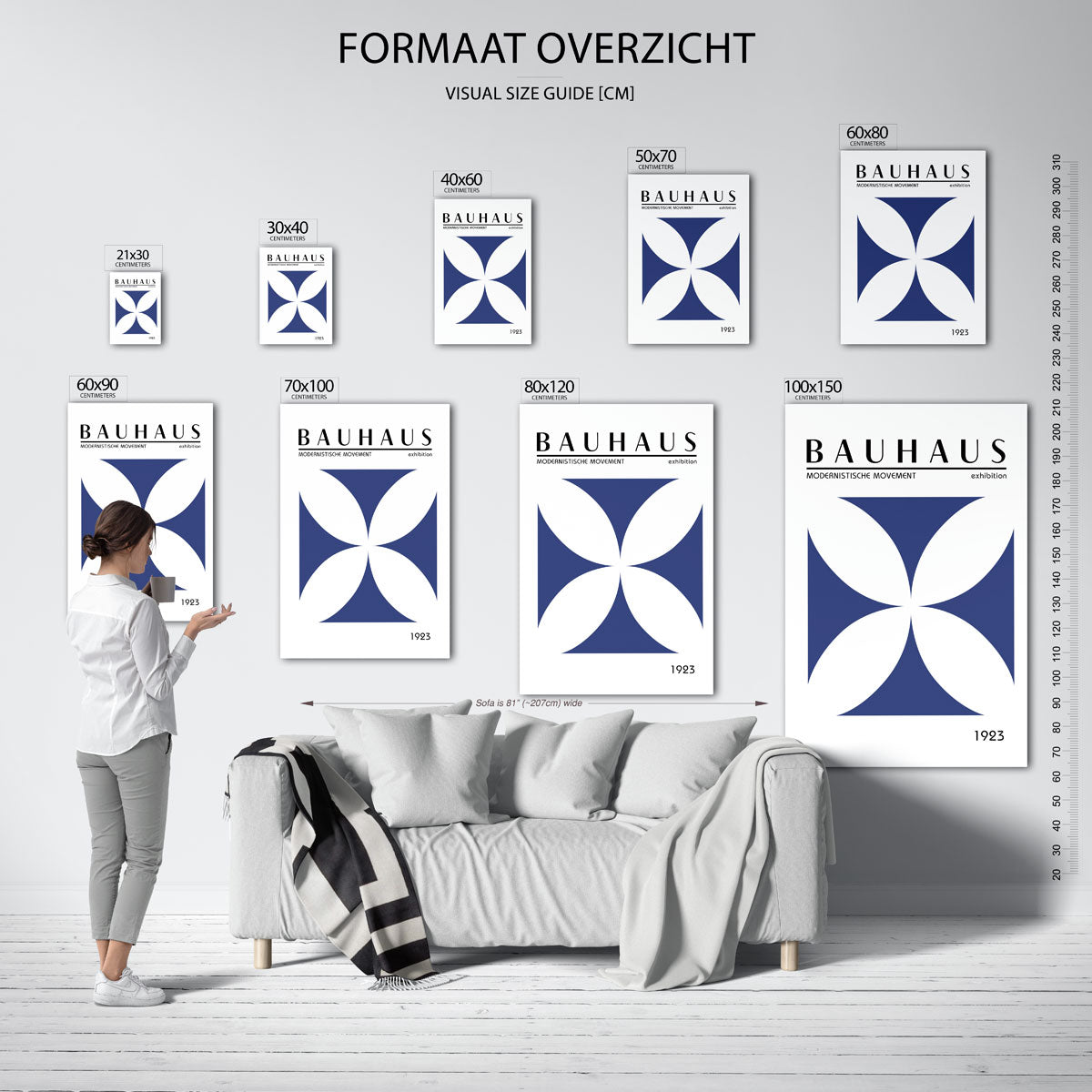 Vorm en balans – geometrische poster in Bauhaus-stijl van WallArtistic