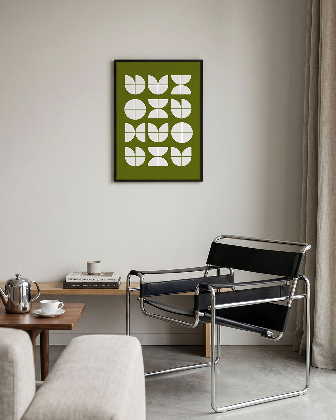 Vormritme en kleur – geometrische Bauhaus poster in staand formaat