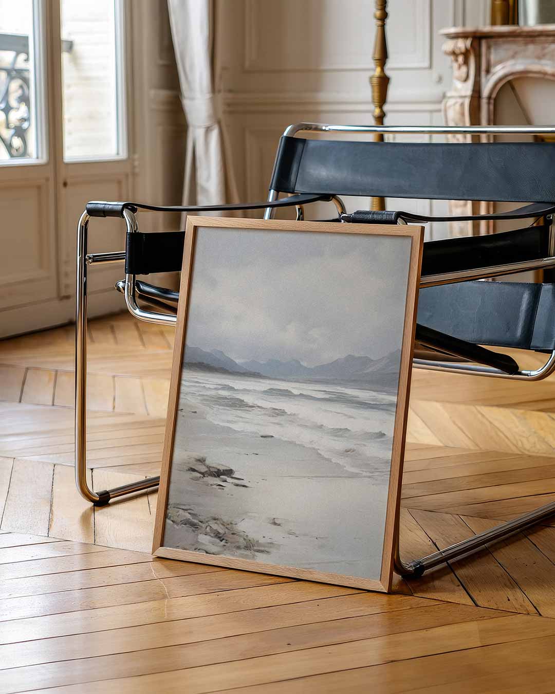 Rustige Strandtafereel – klassieke wandkunst als portret poster