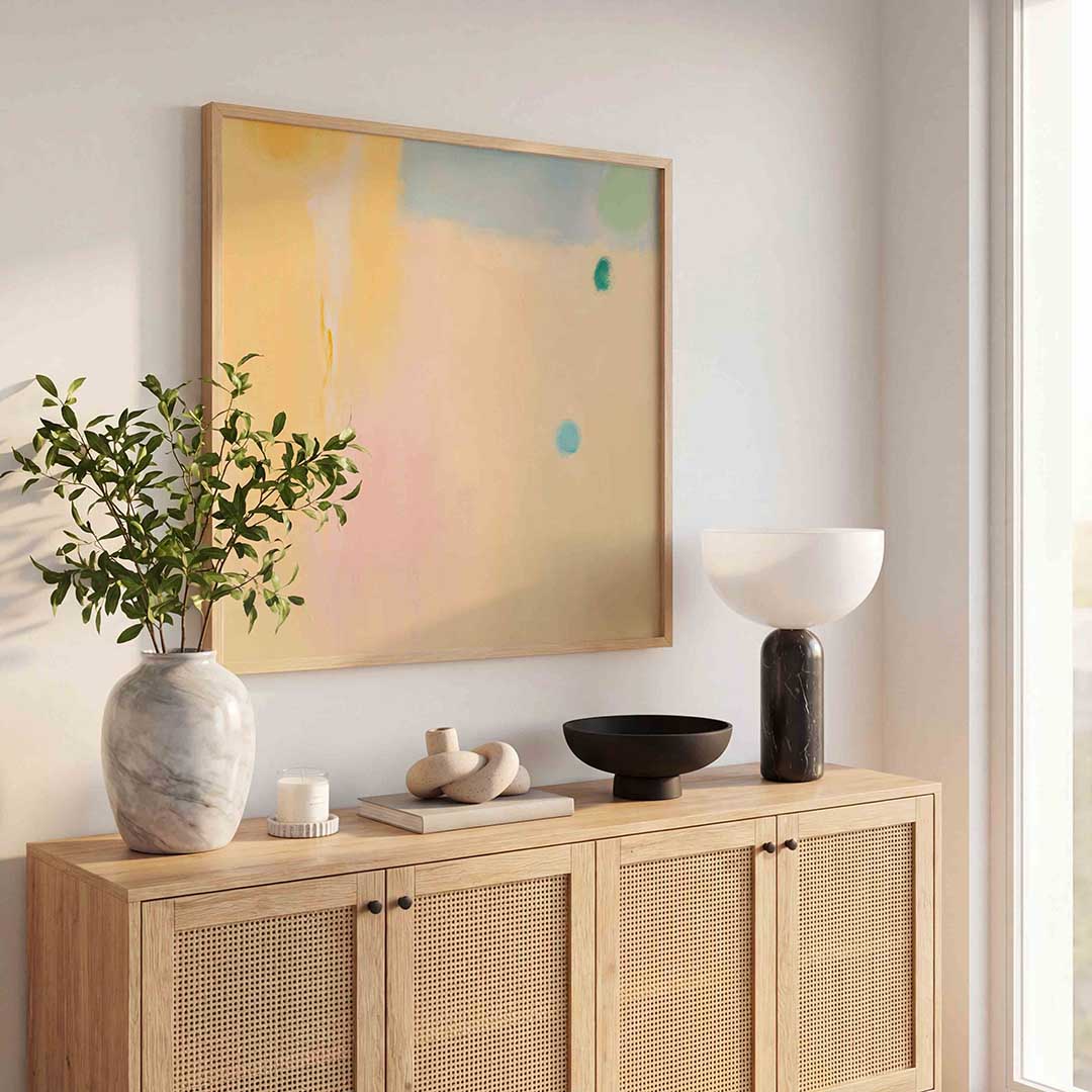 Abstracte vormen – kleurrijke poster in vierkant formaat